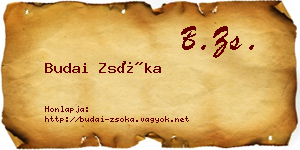 Budai Zsóka névjegykártya